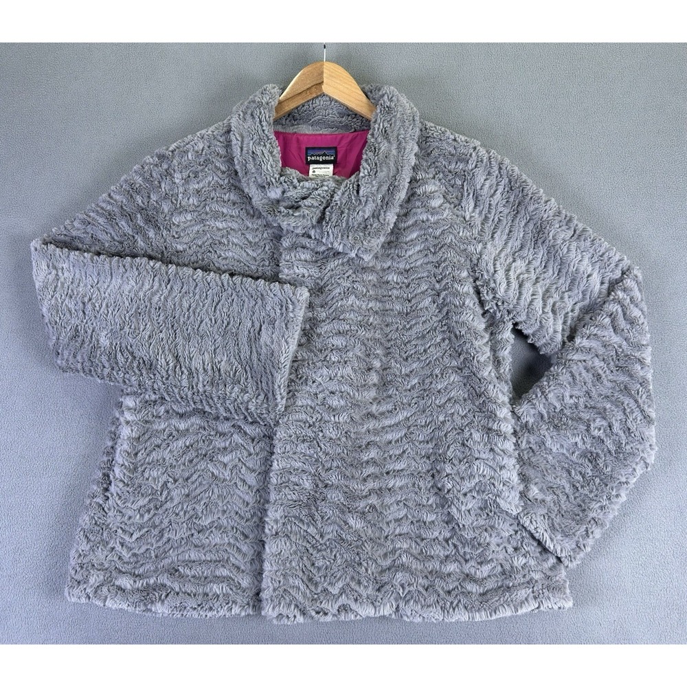 Patagonia Jacket Womens Large Grey Pelage Deep Pile Fleece Outdoor Hiking